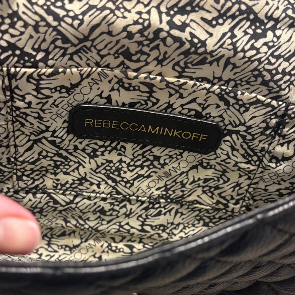 Rebecca Minkoff Black Quilted Chain Shoulder Bag - Picture 7 of 10